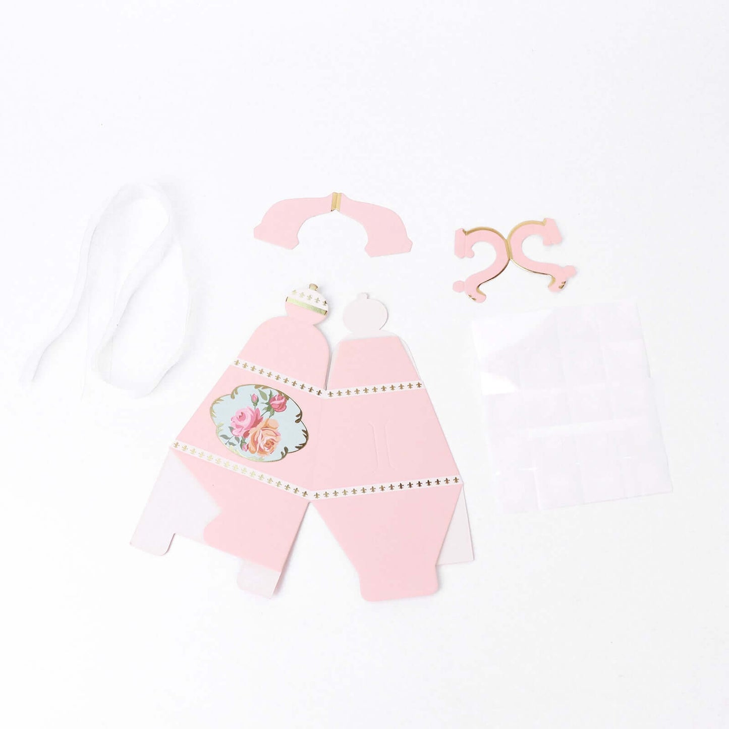 25 Pack 4" Dusty Rose Mini Teapot Favor Boxes, Vintage Rose Gift Boxes with Ribbons