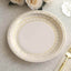 25-Pack Paper 9" Round Dinner Plates in White with Gold Basketweave Rim - Disposable Party Plates for Stylish SoirÃ©es & Festive Brunches