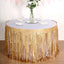 Metallic Foil Fringe Table Skirt Matte Gold with Self Adhesive Backing - Durable Tinsel Skirt for Parties 30"x9ft