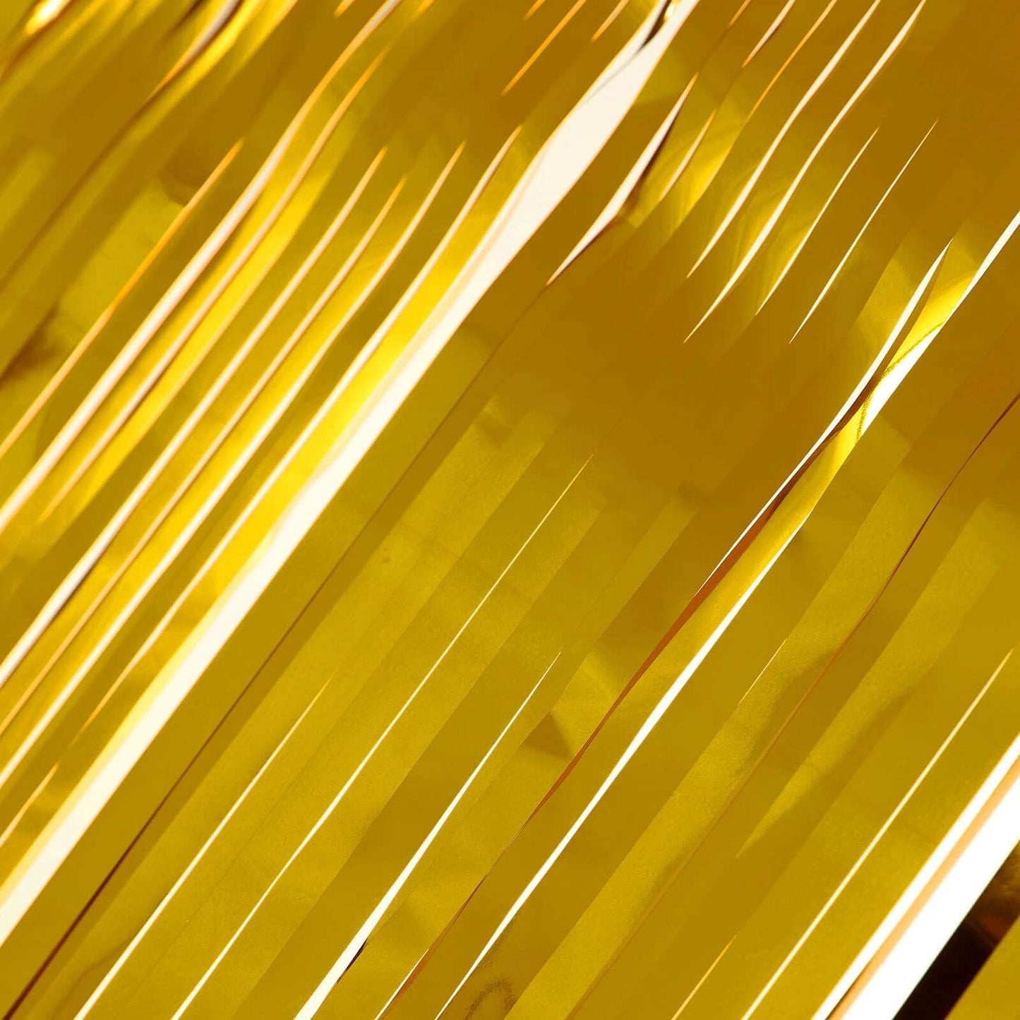 Metallic Foil Fringe Table Skirt Gold with Self Adhesive Backing - Durable Tinsel Skirt for Parties 30"x9ft