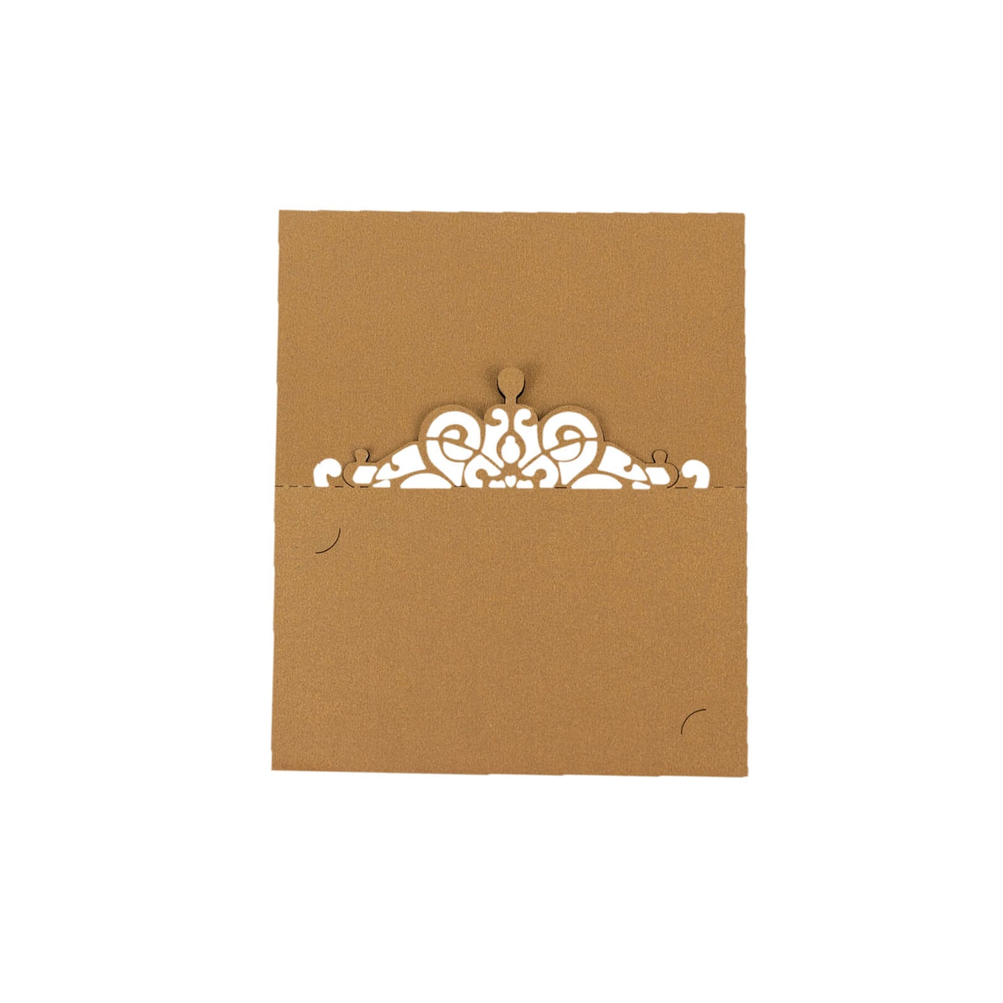 50-Pack Gold Place Cards with Laser Cut Crown Design â€“ Printable Reservation Seating Self Standing Cards - 2"x4"