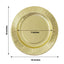 25-Pack Paper 10" Round Dinner Plates in Metallic Gold Sunray Design - Disposable Heavy Duty 350GSM Party Plates