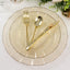 10-Pack Plastic 9" Round Dinner Plates in Gold Glitter with Ruffled Rim - Transparent Sturdy Disposable Dinnerware