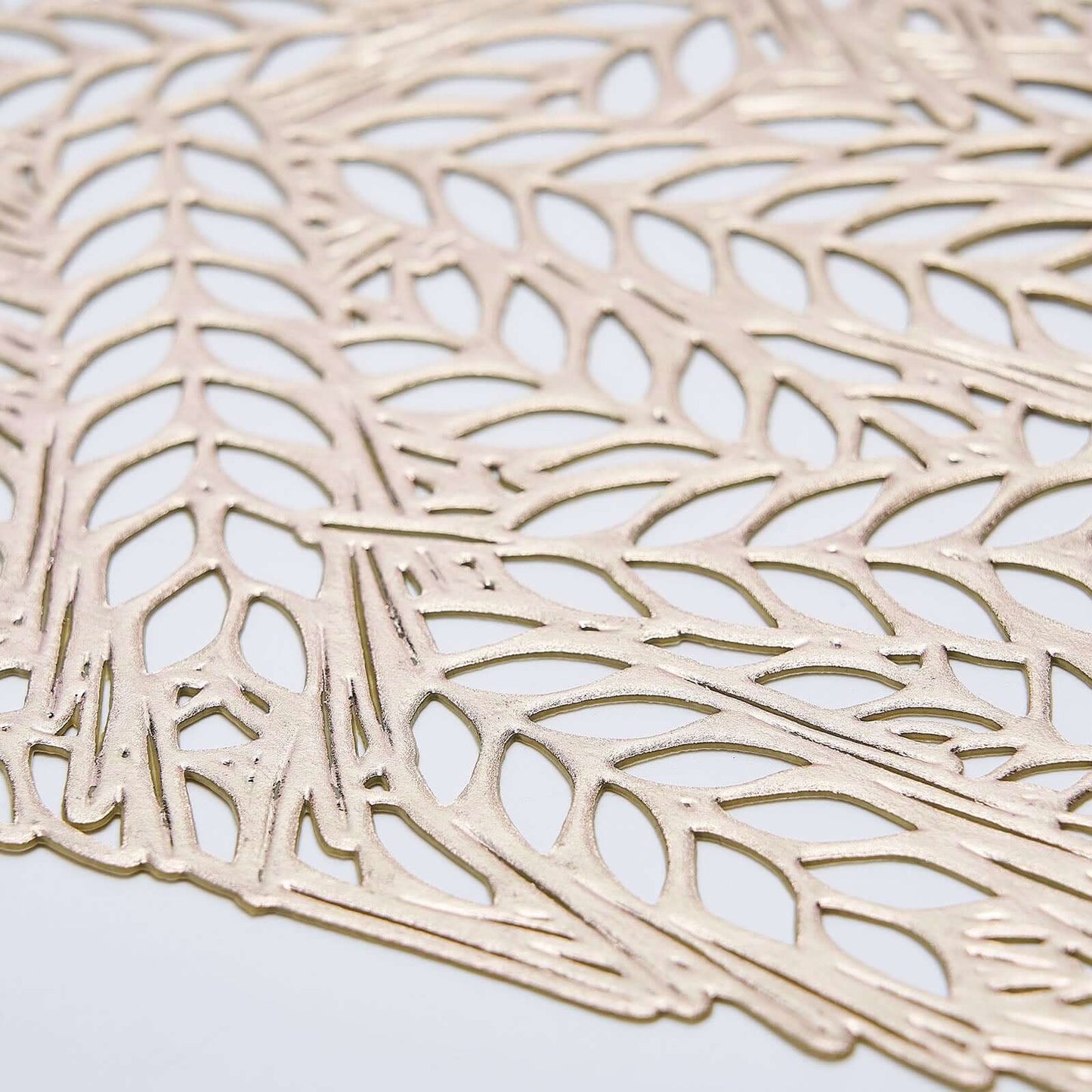 6-Pack Table Mats Wheat Design Gold - Vinyl Rectangle Non-Slip Surface for Stylish Settings 12"x18"