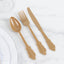 72 Pcs Plastic Silverware Set in Baroque Style Matte Gold - Heavy Duty Disposable Knife, Fork, and Spoon Set