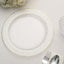 10-Pack Plastic 10" Round Dinner Plates in Clear Hammered Design with Gold Rim - Disposable Party Plates for Chic Banquets & Special Occasions