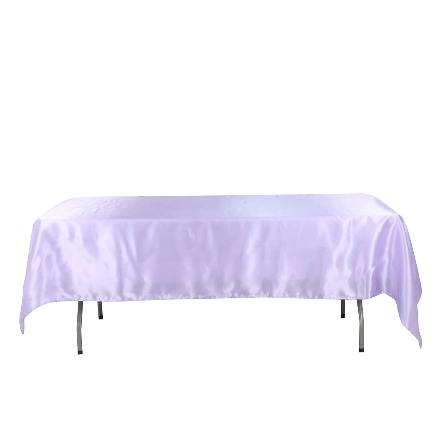 Satin Rectangular 60"x102" Tablecloth Lavender Lilac - Smooth and Lustrous Table Cover