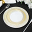 10-Pack Plastic 9" Round Dinner Plates White with Gold Swirl Rim - Disposable Party Plates