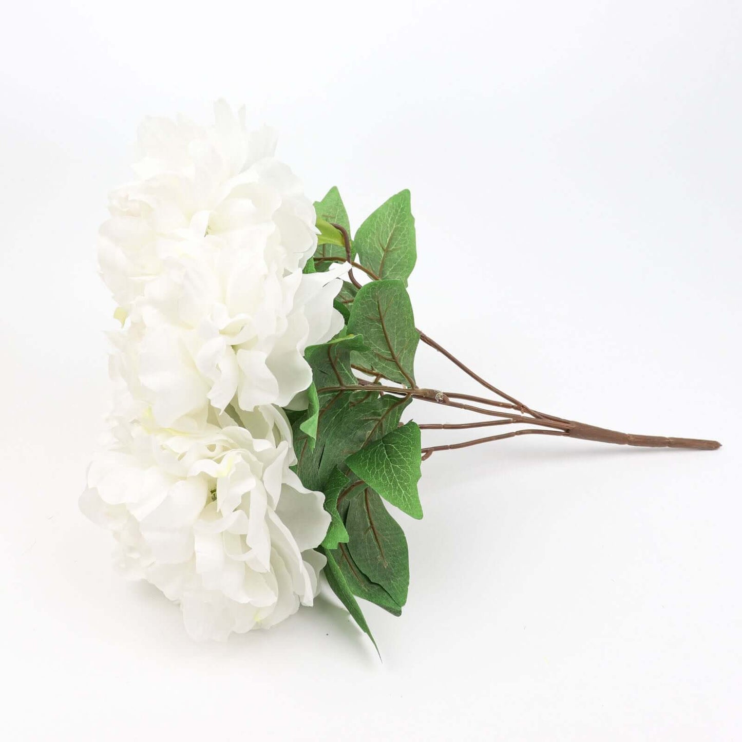 2 Bushes 17" White Artificial Silk Peony Flower Bouquets, Real Touch Peonies Spray
