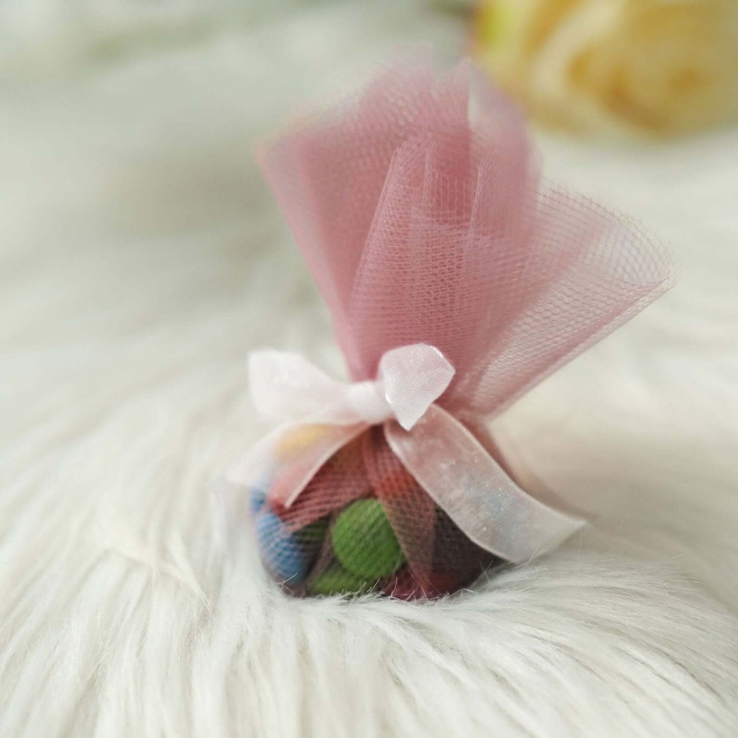 25 Pack 9" Dusty Rose Sheer Nylon Tulle Circles Favor Wrap Craft Fabric, DIY Candy Favor Wraps