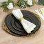 20-Pack Economy Plastic Round Charger Plates 13" in Black with Gold Embossed Baroque Rim, Stylish Dinner Party Serving Plates