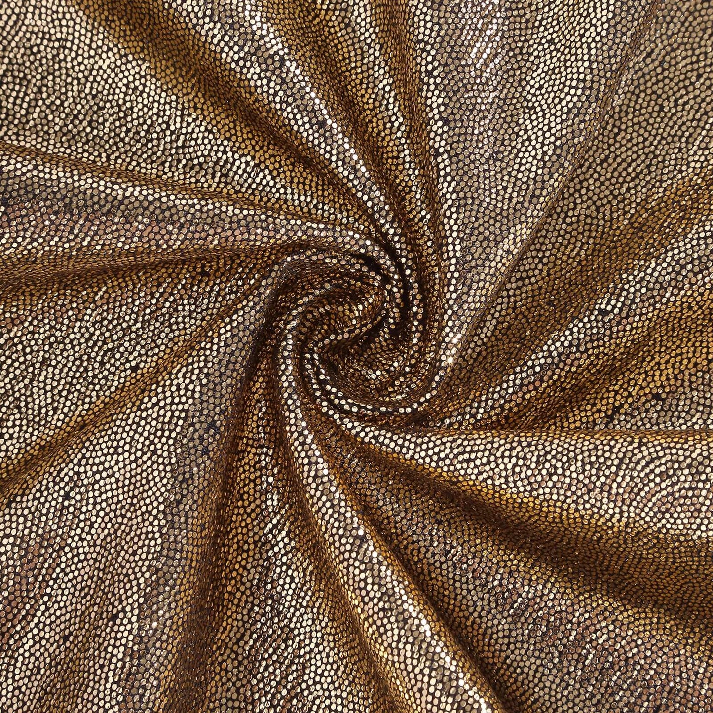 Polyester 12"x108" Table Runner Antique Gold Shimmer Sequin Dots - Wrinkle-Free Finish Table Linen