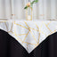 Polyester 54"x54" Table Overlay Square Tablecloth White with Gold Foil Geometric Pattern - Wrinkle-Resistant & Durable for Stylish Settings