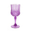 6-Pack Plastic Cocktail Goblets Purple Transparent Crystal Cut - Shatterproof Drinkware 8oz