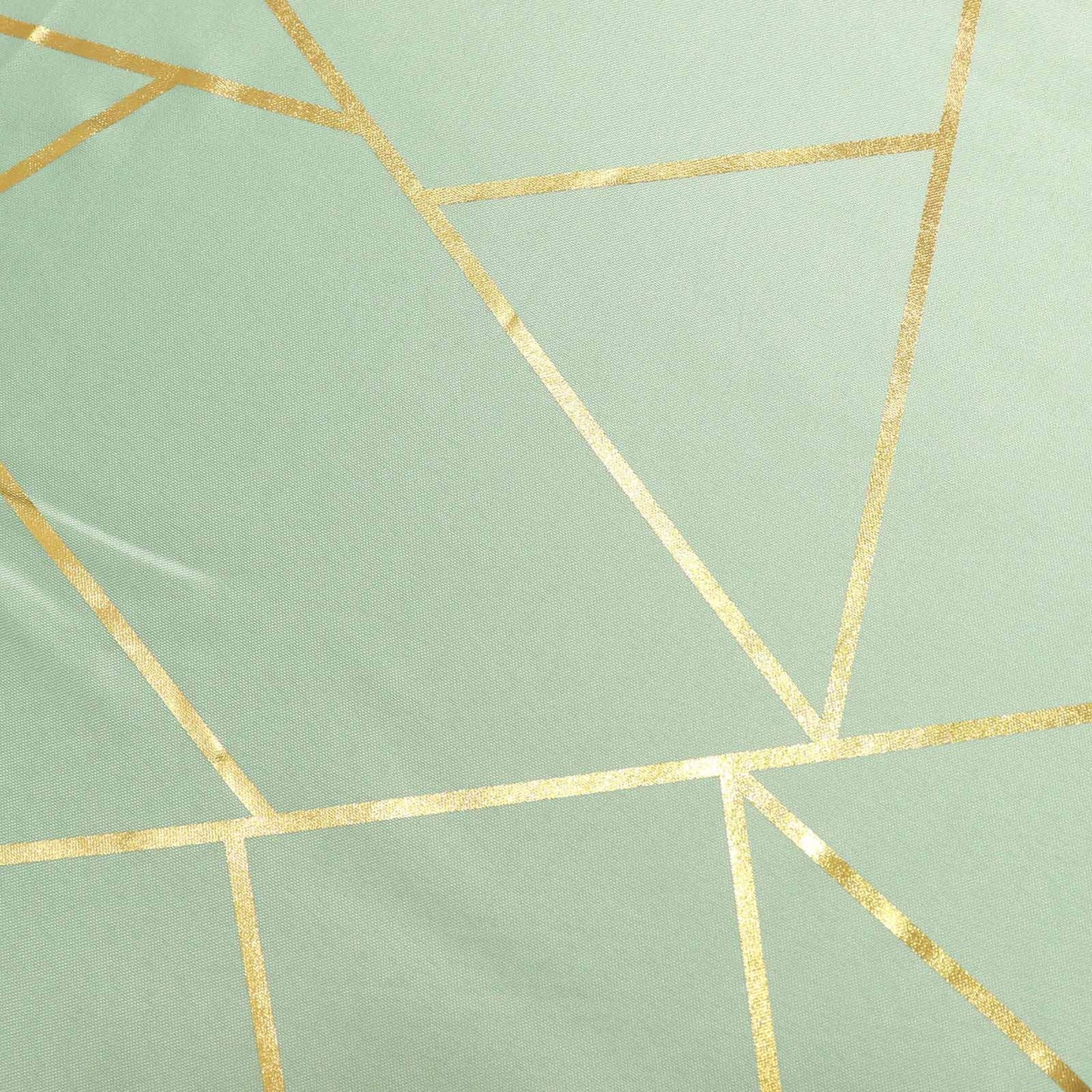 Polyester 54"x54" Table Overlay Square Tablecloth Sage Green with Gold Foil Geometric Pattern - Wrinkle-Resistant & Durable for Stylish Settings