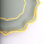 25-Pack Paper Dessert Plates in Sage Green with Gold Scallop Rim - Disposable 300GSM Appetizer Salad Plates 8"