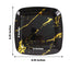 10-Pack Plastic 8" Square Dessert Plates in Black with Gold Marble Design - Disposable Appetizer Salad Party Plates