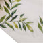 Disposable Table Runner 11"x108" White with Green Olive Leaves Print - Non-woven Stylish Spring Summer Dining Decor