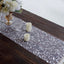 Sheer Organza 12"x108" Table Runner Roll Metallic Silver Foil Embossed Floral Design - Stylish Event Decoration