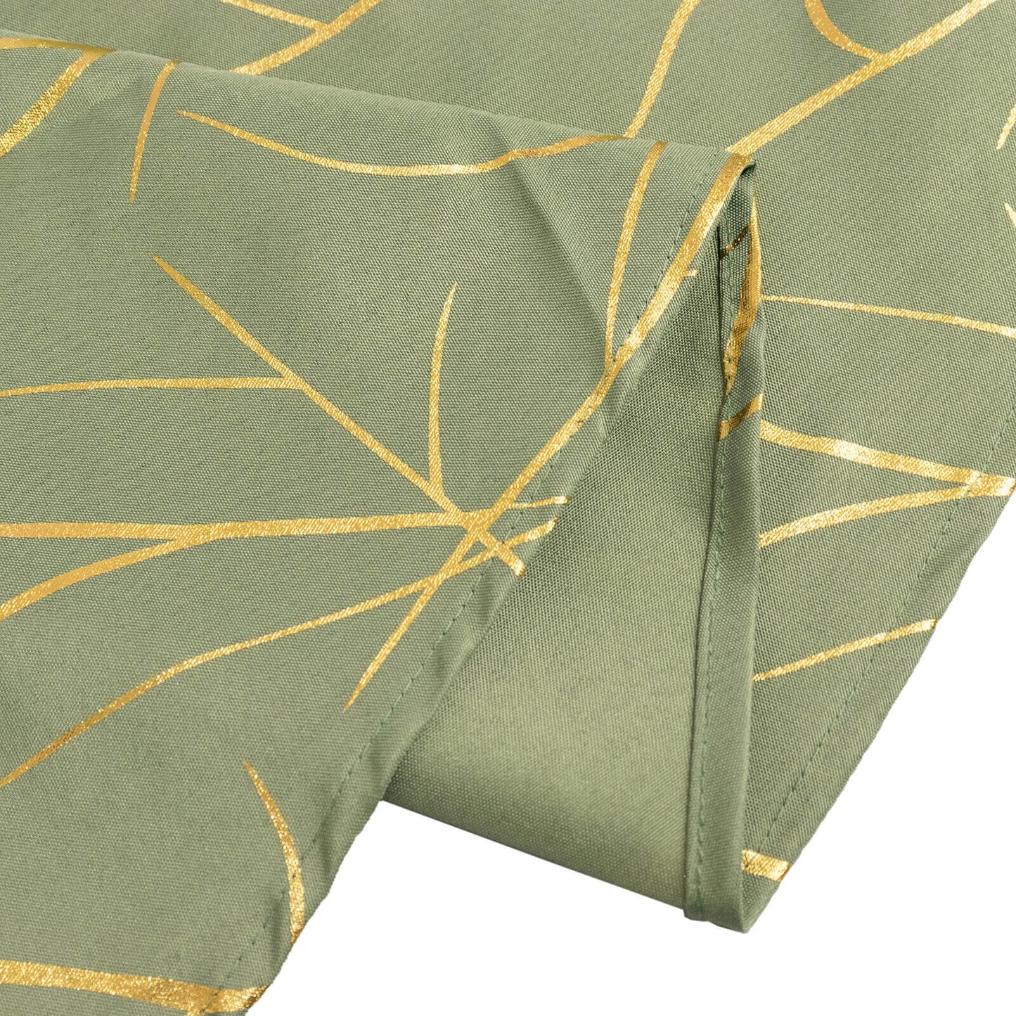Polyester 54"x54" Square Tablecloth Dusty Sage Green with Gold Foil Tree Branch Pattern - Wrinkle-Resistant & Durable Table Cover