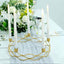 Round Wreath Taper Candelabra 5 Arm Gold Metal Decorative Centerpiece - Tabletop Candle Holder 12"