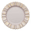 6-Pack Acrylic Plastic Round Charger Plates 13" in Nude Taupe with Gold Brushed Wavy Scalloped Rim, Decorative Dinner Party Charger Tableware