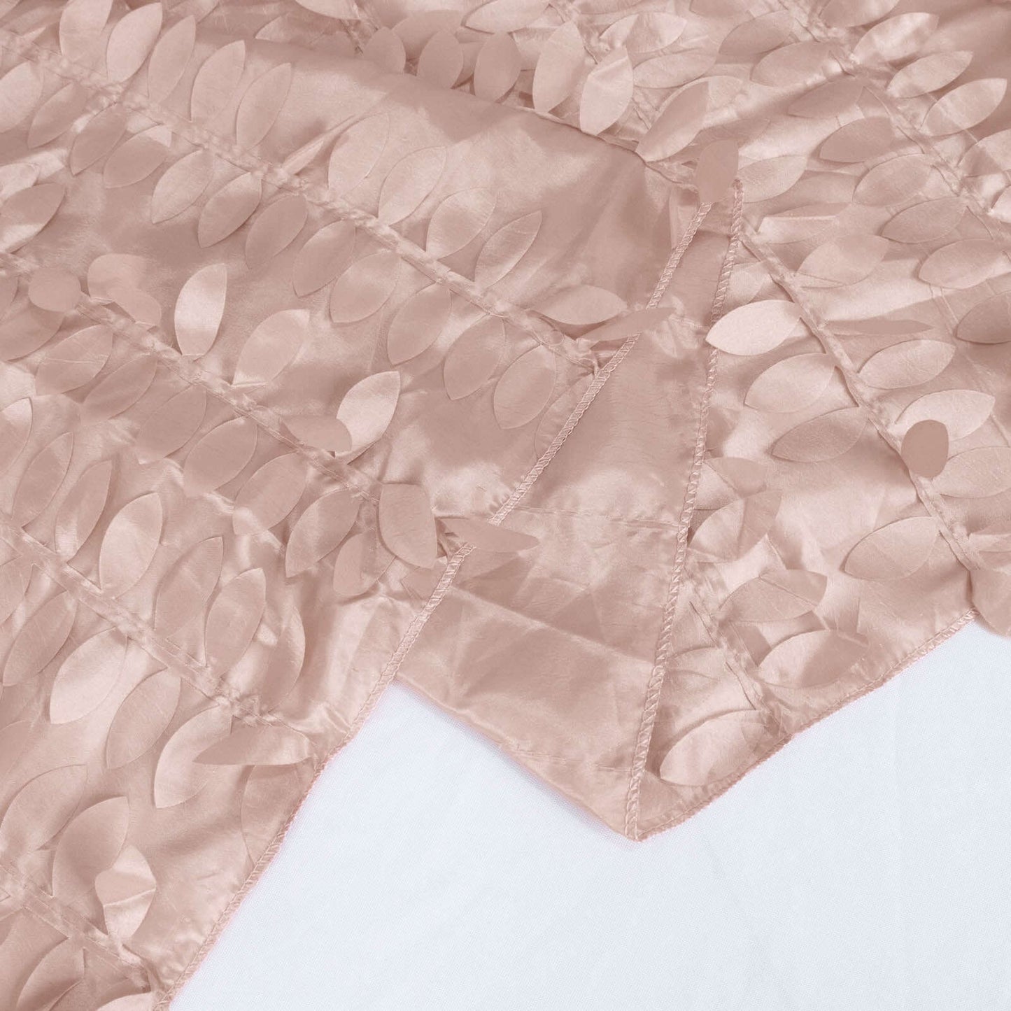 Taffeta 72"x72" Table Overlay Square Tablecloth Dusty Rose - 3D Leaf Petal Table Cover