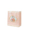 12-Pack Favor Bags Vintage Rose Floral Tea Party, Dusty Rose Paper Goodie Gift Bags with Ribbon Handles, 6"x7"x3"