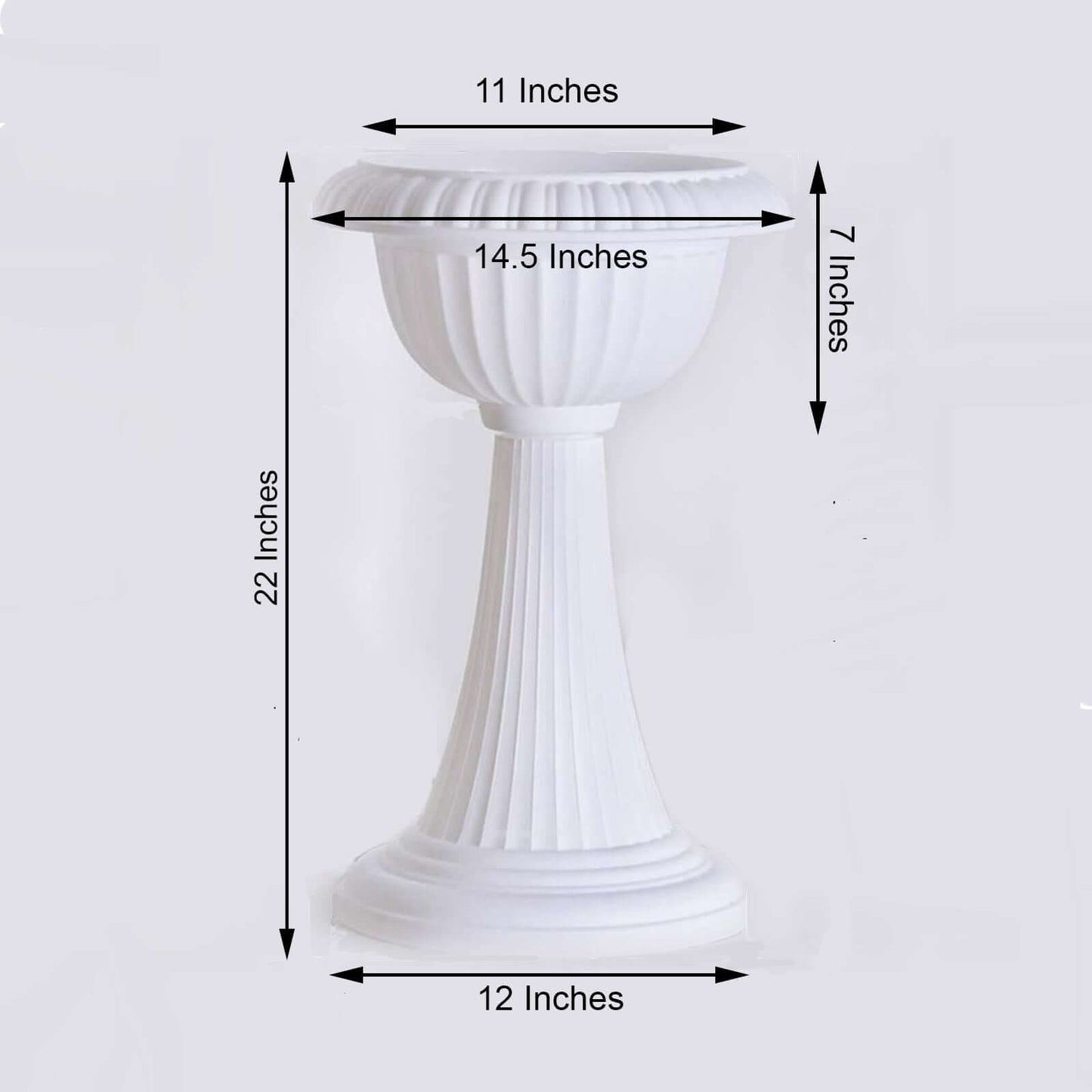 4 Pack White Italian Inspired Pedestal Stand Flower Plant Pillar - 22" Tall PVC