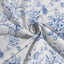 Polyester 90"x156" Rectangle Tablecloth White - Seamless Blue French Toile Pattern for Chic Weddings