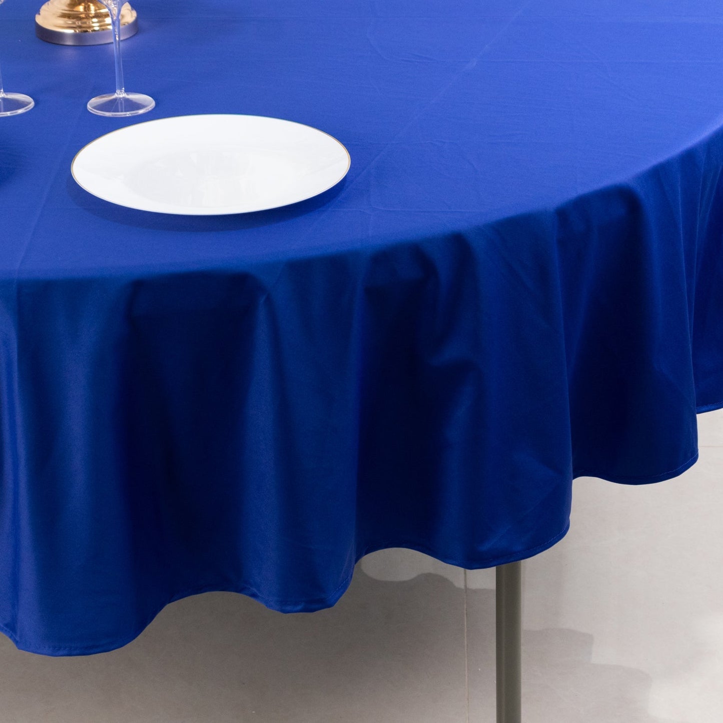 Scuba Round 90" Tablecloth Royal Blue - Wrinkle Free & Stain Resistant Table Cover