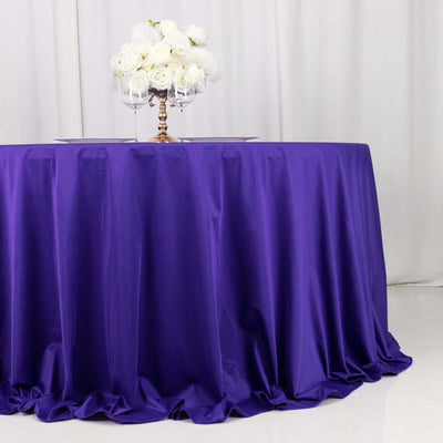 Scuba Round 132" Tablecloth Purple - Wrinkle Free & Stain Resistant Seamless Table Cover