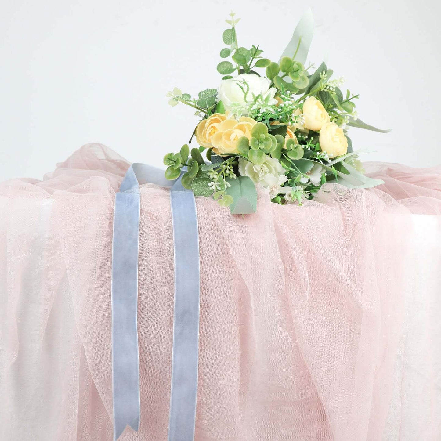 10 Yards Dusty Blue 1" Velvet Single Faced Ribbon Spool, DIY Craft Supplies, Velvet and Nylon Ribbon Roll