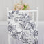 Polyester Chair Sashes White Black French Toile Floral Design - Wrinkle-Resistant & Durable Chair Bows 6"x108"