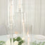 5-Arm Round Crystal Glass Candelabra Clear Taper Design - Chic Candle Holder Table Centerpiece for Weddings & Events 32"
