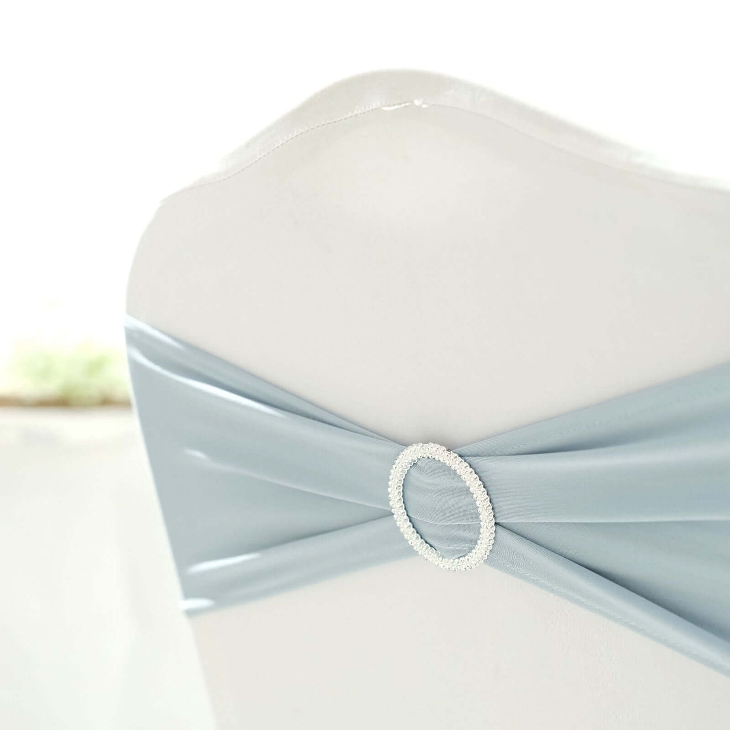 20 Pack Diamond Round Chair Sash Band Buckle Pins Silver - Timeless Rhinestone Napkin Rings 2.5"