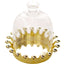 12 Pack 4" Clear Gold Mini Crown Treats Party Favor Boxes, Small Treats Jar Party Favor Boxes With Dome Lid