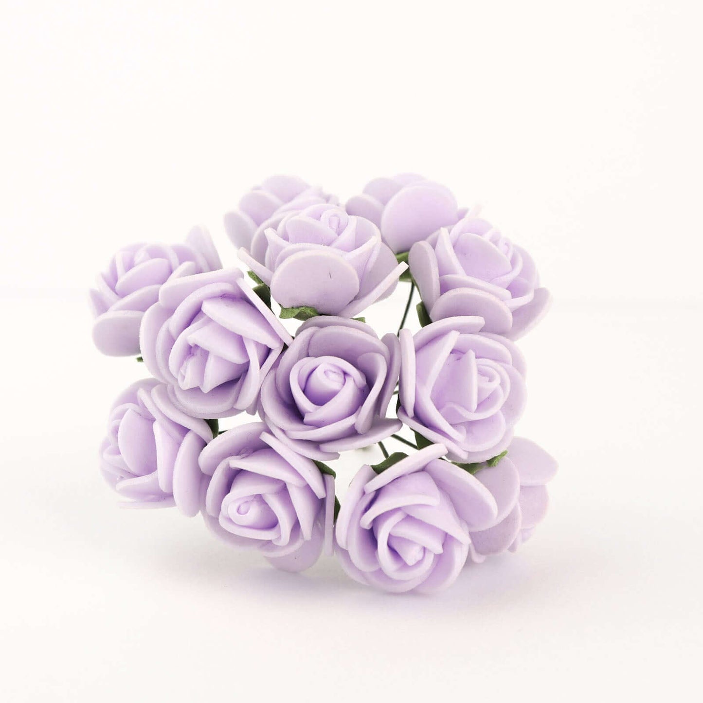 48 Roses 1" Lavender Lilac Real Touch Artificial DIY Foam Rose Flowers With Stem, Craft Rose Buds