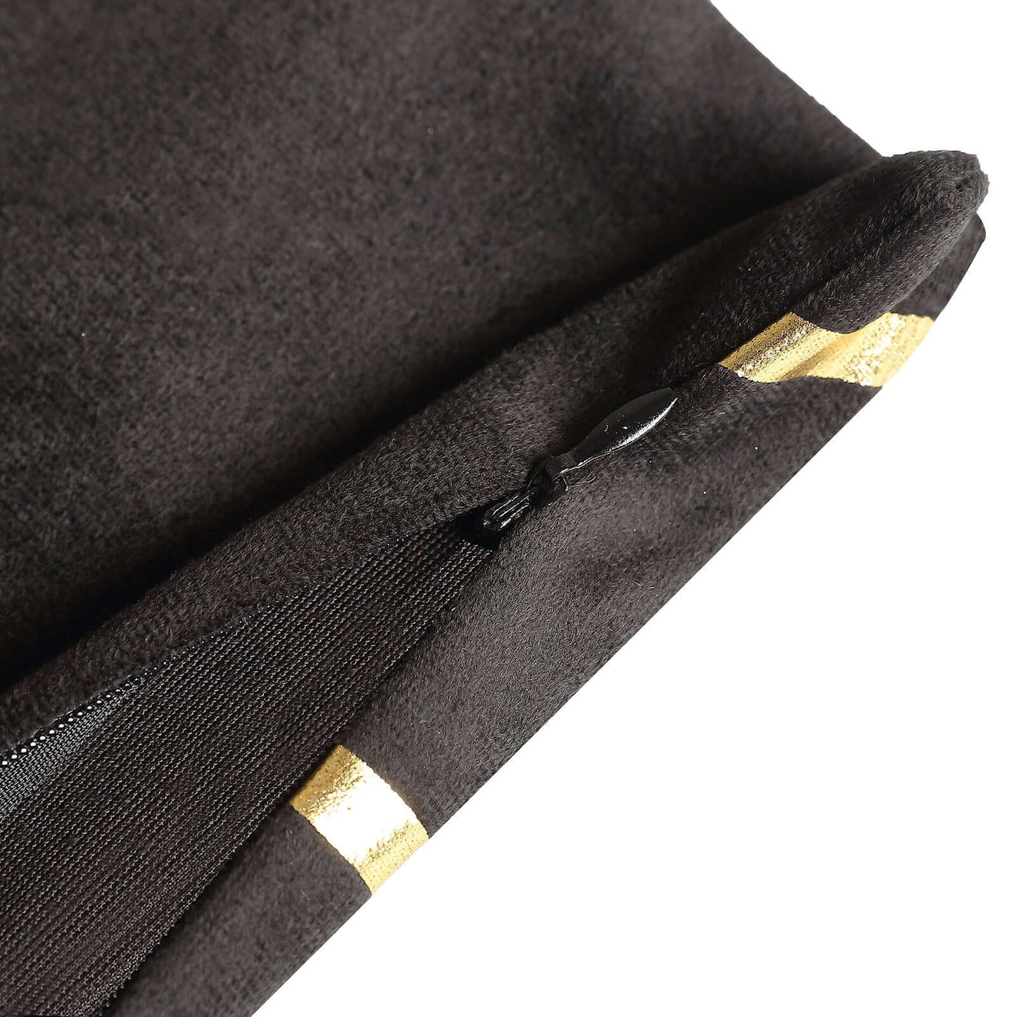 Set Of 4 18" Black Gold Foil Geometric Print Throw Pillow Covers, Velvet Square Sofa Cushion Covers