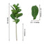 2 Bushes 25" Green Artificial Fiddle Leaf Branch Stems, Faux Plants