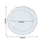 10-Pack Economy Plastic Round Charger Plates 13" in White with Silver Scalloped Rim, Decorative Dinner Party Serving Plates