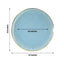 10 Pack Economy Plastic Round Charger Plates 13" in Transparent Dusty Blue Hammered Design with Gold Rim, Decorative Dinner Party Serving Plates