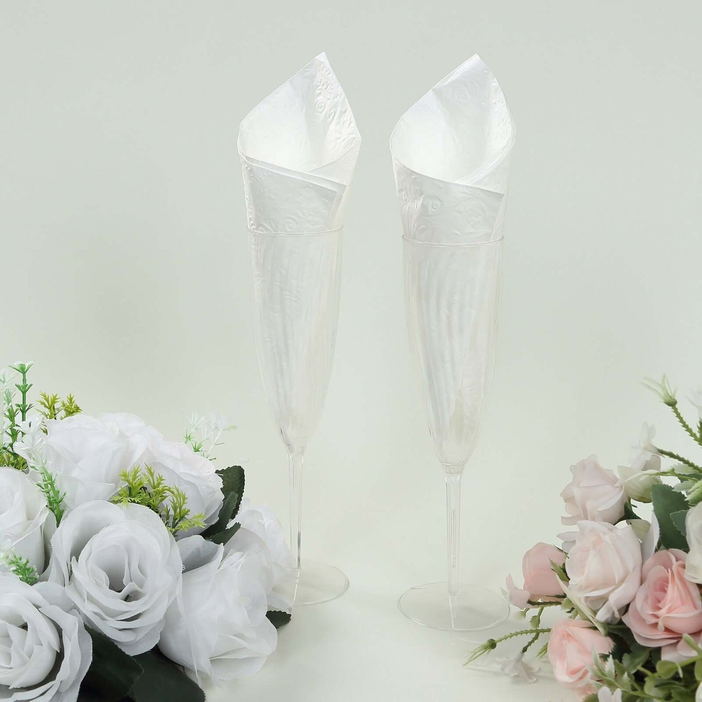 50-Pack Paper Cocktail Napkins with Embossed French Swirl Pattern White - Soft 2 Ply Beverage Napkins for Events 6.5"x6.5"