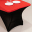 Stretch Spandex 72"x30" Rectangle Table Cover Red/Black Cross Over Design - Two-Piece Fitted Tablecloth with Elastic Foot Pockets