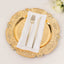 6-Pack Acrylic Round Charger Plates 13" in Gold Floral Embossed with Scalloped Rim, Plastic Decorative Charger Tableware