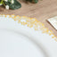 20-Pack Economy Plastic Round Charger Plates 13" in White with Gold Embossed Baroque Rim, Stylish Dinner Party Serving Plates
