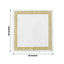 25 Pack Linen-Like Paper 5"x5" Napkins White with Gold Greek Key Design - Hygienic Disposable Airlaid Party Napkins