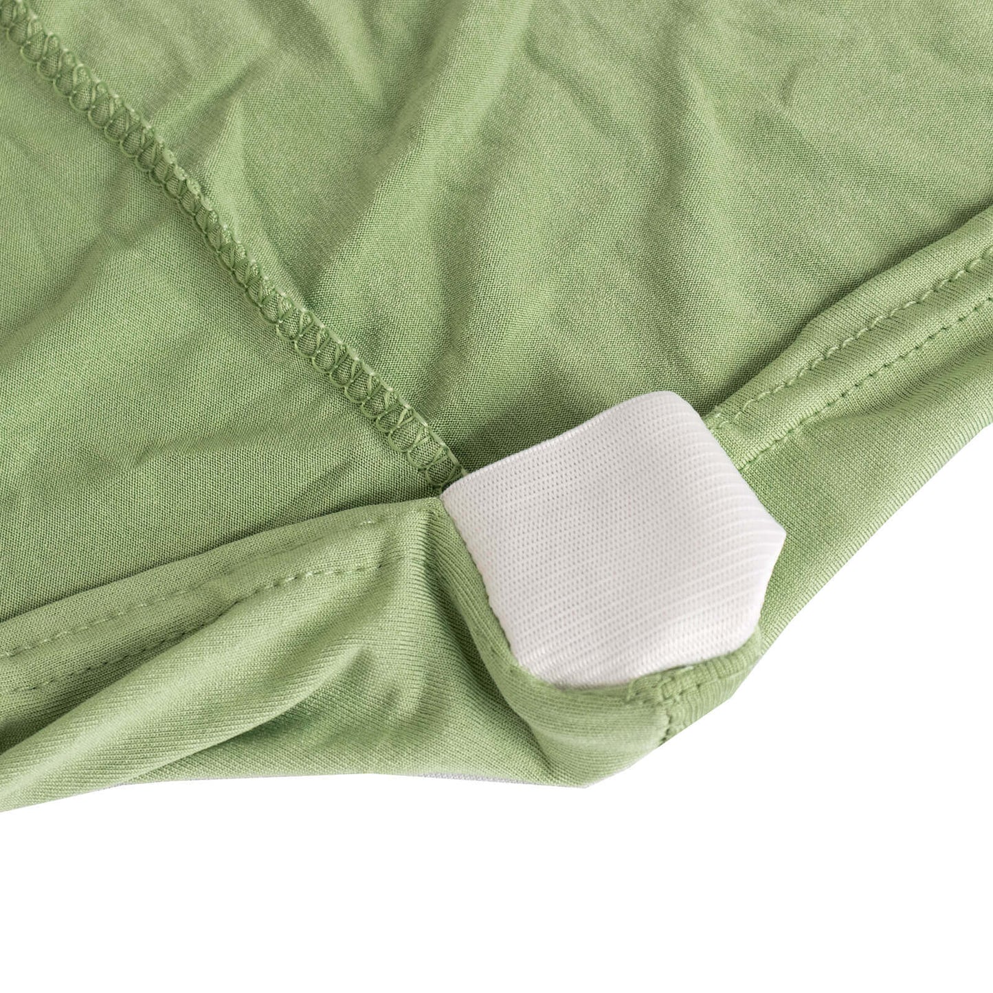 Stretch Spandex Chair Cover Sage Green for Folding Chairs - Secure Fit Slipcover with Silver Rhinestone Buckled Sash Band