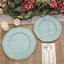 10-Pack Plastic 10" Dinner Plates in Jade with Gold Scalloped Rim - Disposable Large Party Plates