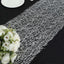 Mesh 12"x108" Table Runner Silver - Sequin Schiffli Lace Design for Stylish Celebrations
